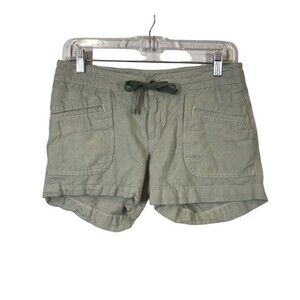 The North Face Green Stripe Shorts Women's Size 4 Linen Casual Comfort Hiking